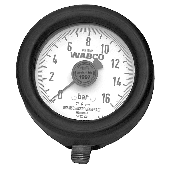 Pressure Gauge, Ø 100 mm, max. 16 bar, protection cap